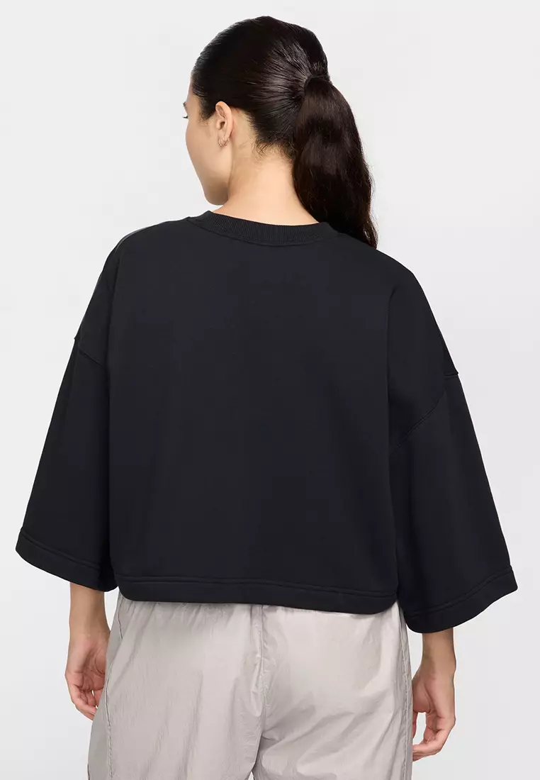 Sportswear Phoenix Fleece Loose Short-Sleeve French Terry Crop T-Shirt