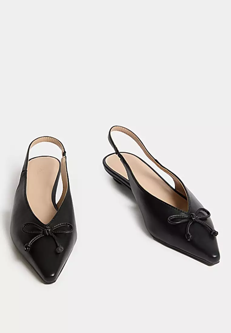 Bow Wedge Slingback Shoes