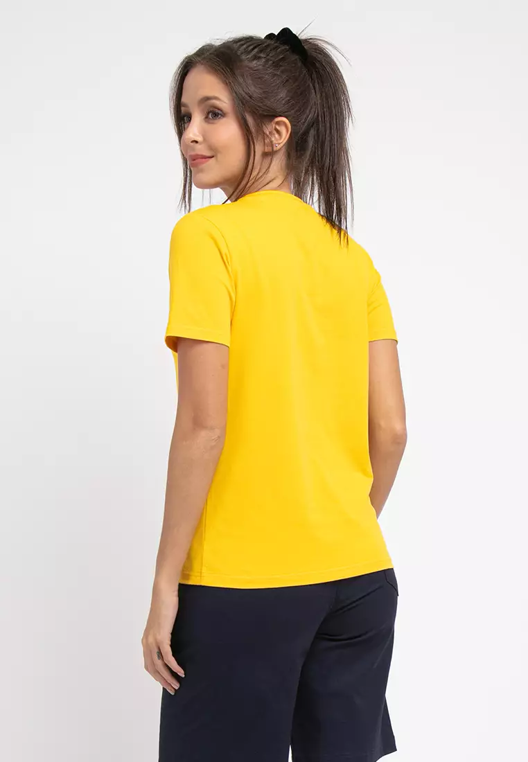 Forest X Pokemon Ladies Coral Fleece Textured Embroidered Pikachu Round Neck Tshirt Women - FP821000-65Yellow