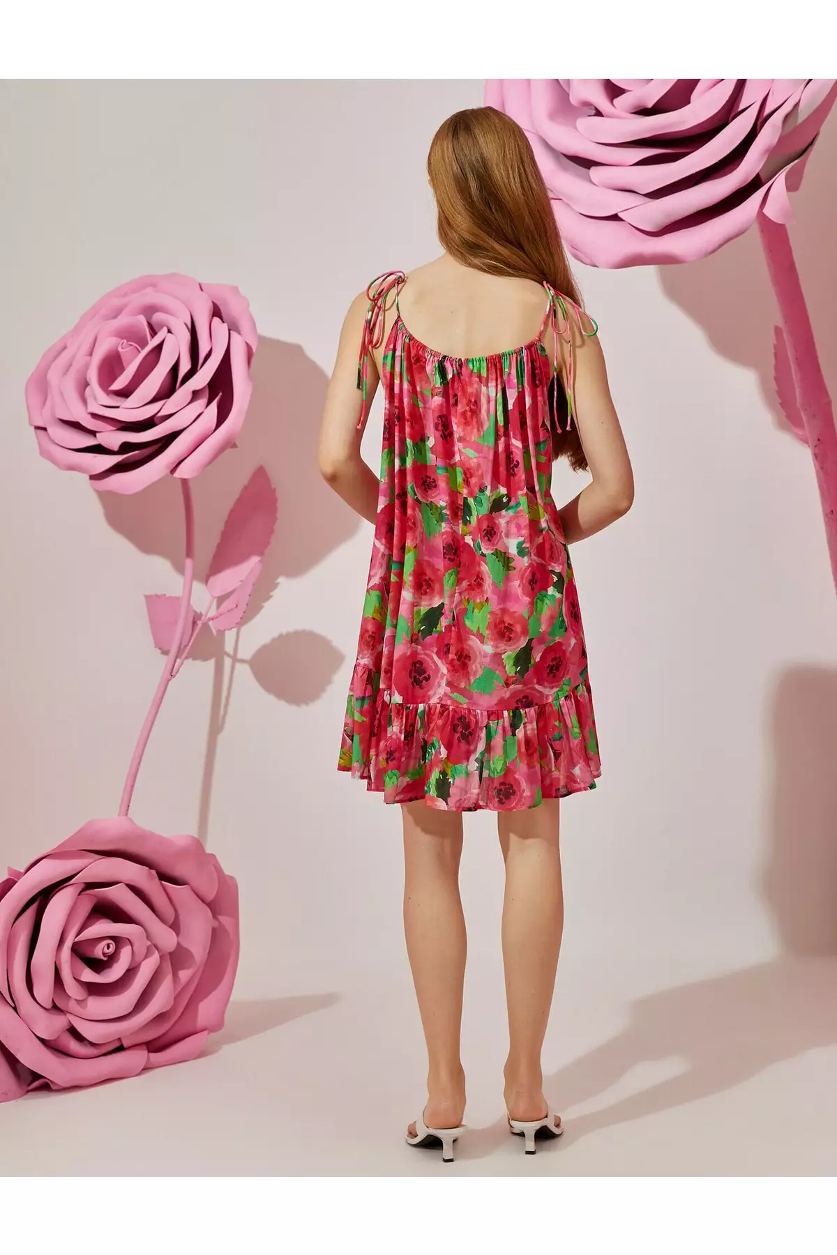 Vestito Bambina Koton - Senza Maniche In Viscosa Con Volants, Arancione, image size:1200x1800