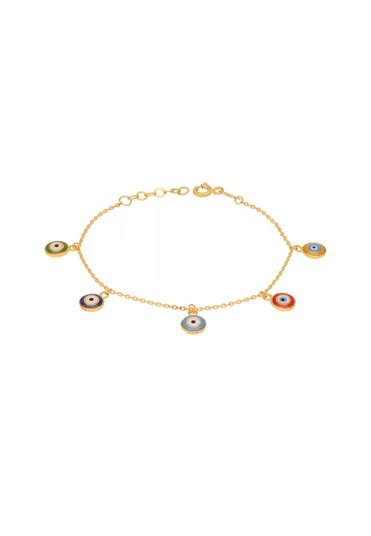 Real gold evil sales eye bracelet