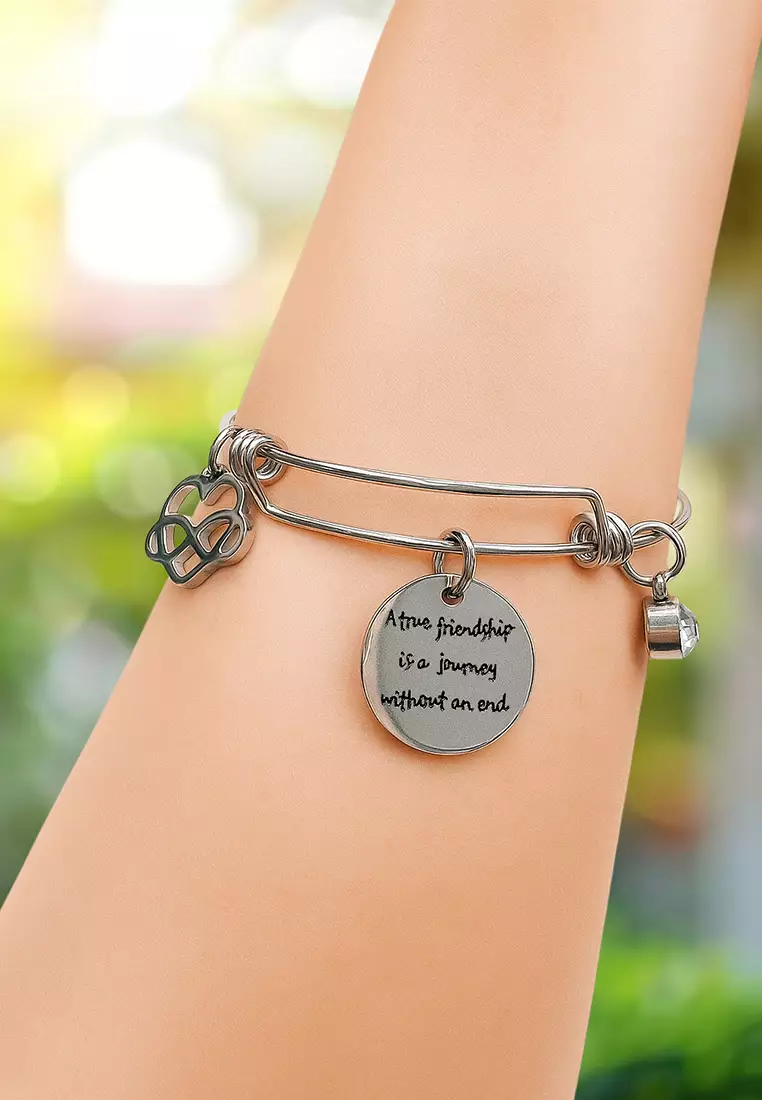 A True Friendship Inscriptions Adjustable Bracelet