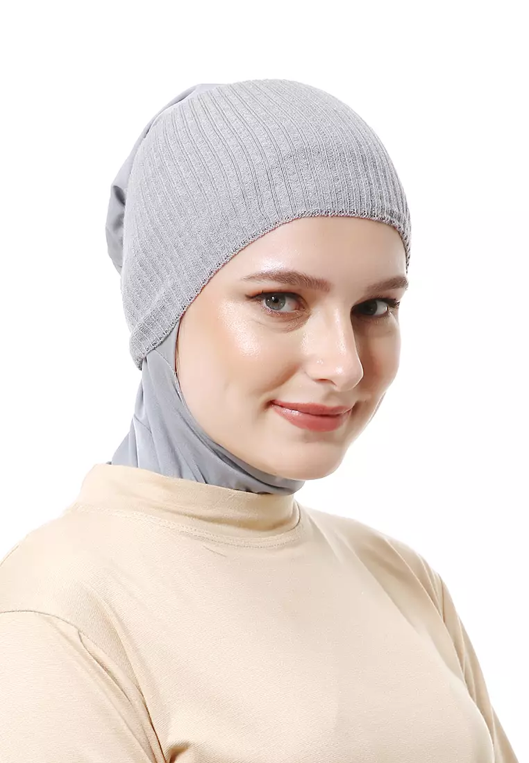 Irma Ciput Muslimah Wanita Motif Polos Simple Fashion Women - Grey