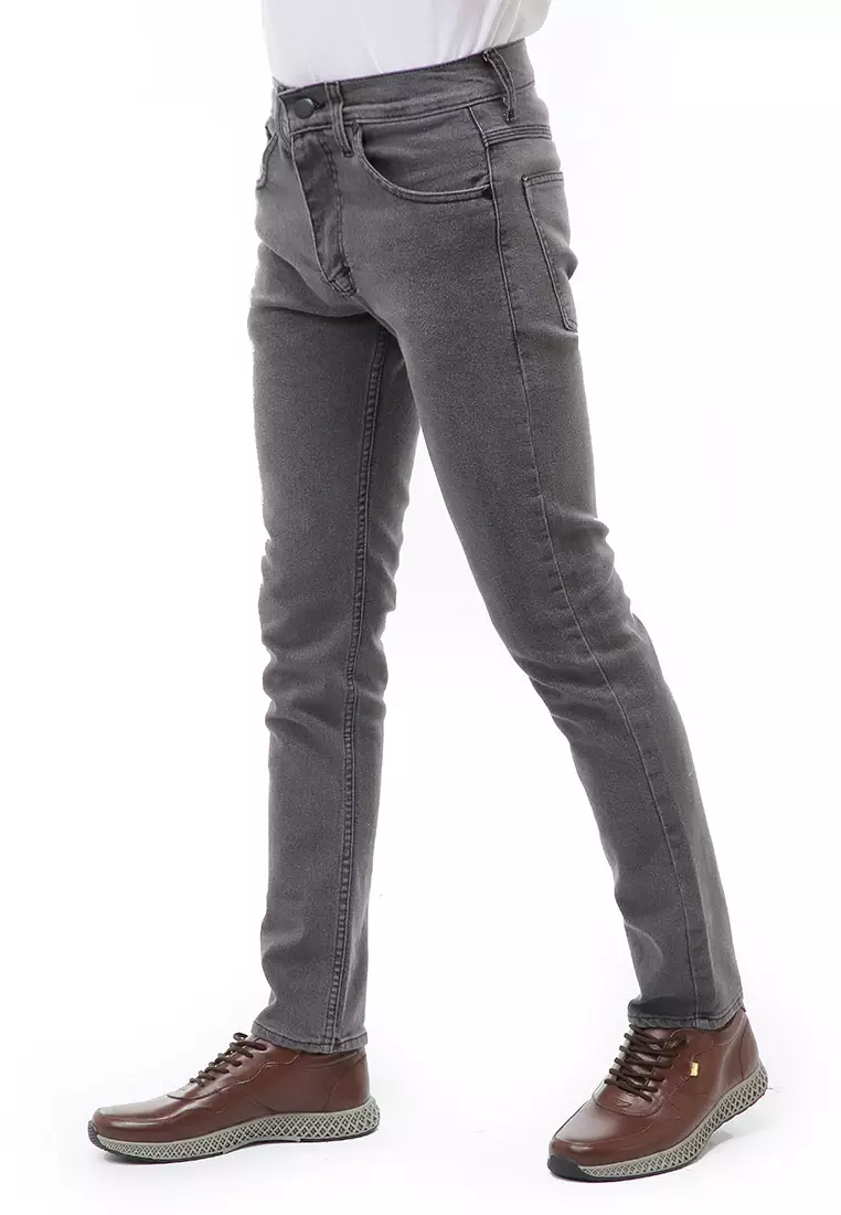 Locko Celana Panjang Pria Skinny Jeans Stylish Material Denim ORIGINAL - Gray