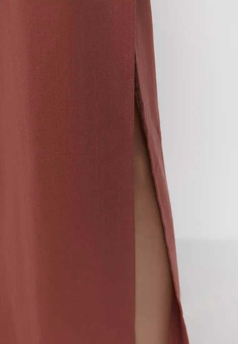 Beach Wide Leg Slit Pants