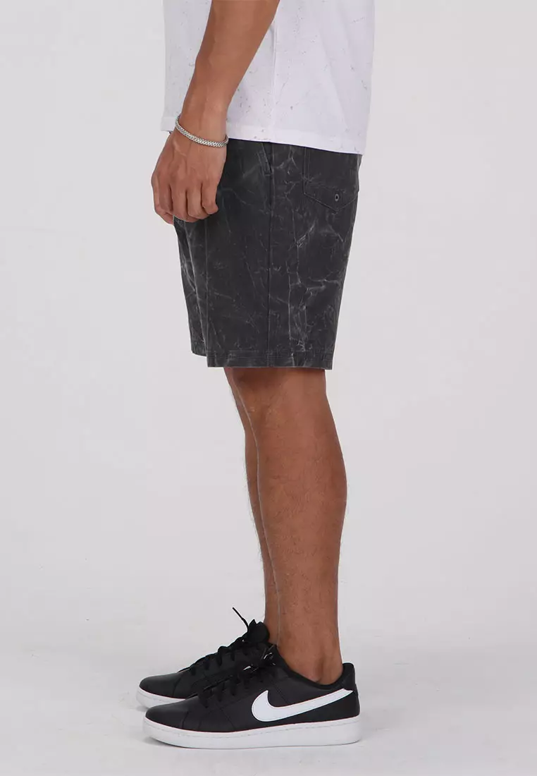 MWS STONE FADED 19 HYBRID SHORTS STEALTH