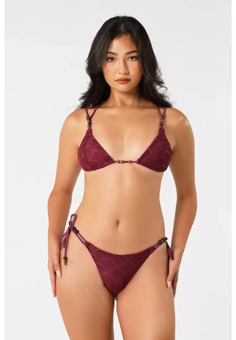 Vera Double Strap Triangle Bikini Top / Henna