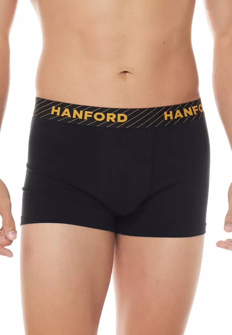 Cotton with Spandex Men's Boxer Briefs Oblique - Black/Assorted Logo (3in1 Pack)