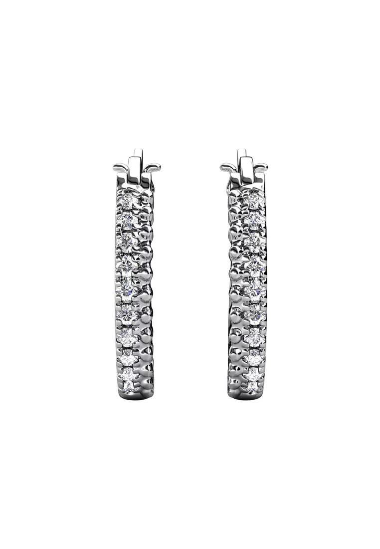 Her Jewellery Adlai Earrings (White Gold) - Luxury Crystal Embellishments plated with 18K Gold