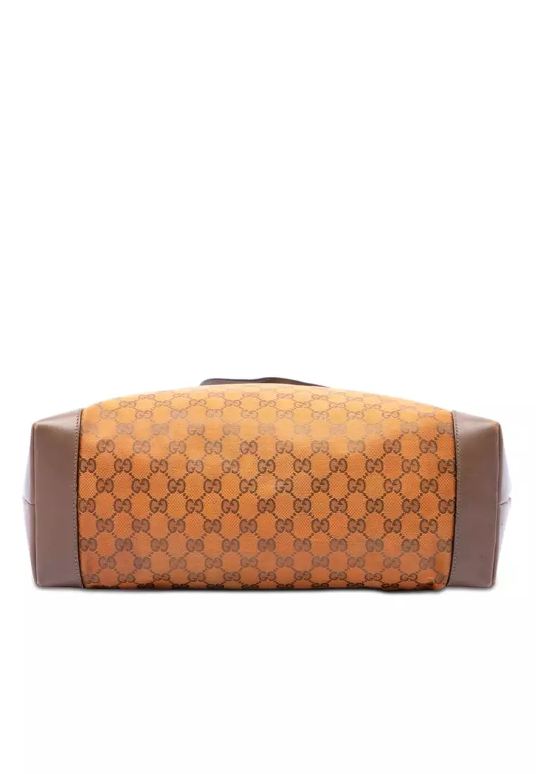 Pre-Loved Gucci Gg Canvas Web Tote