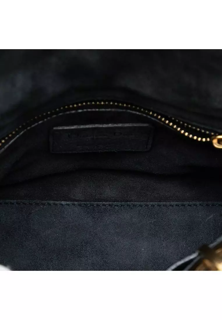 Pre-Loved Dior Mini Denim Cannage Studded Supple Lady Dior