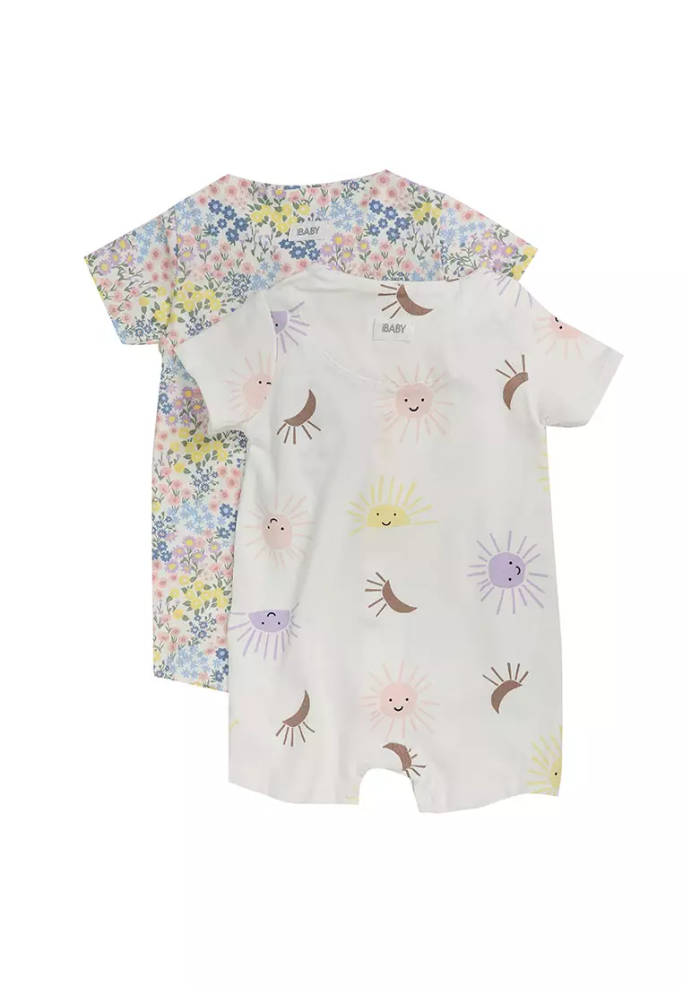 2-Pack Short Sleeve Rompers