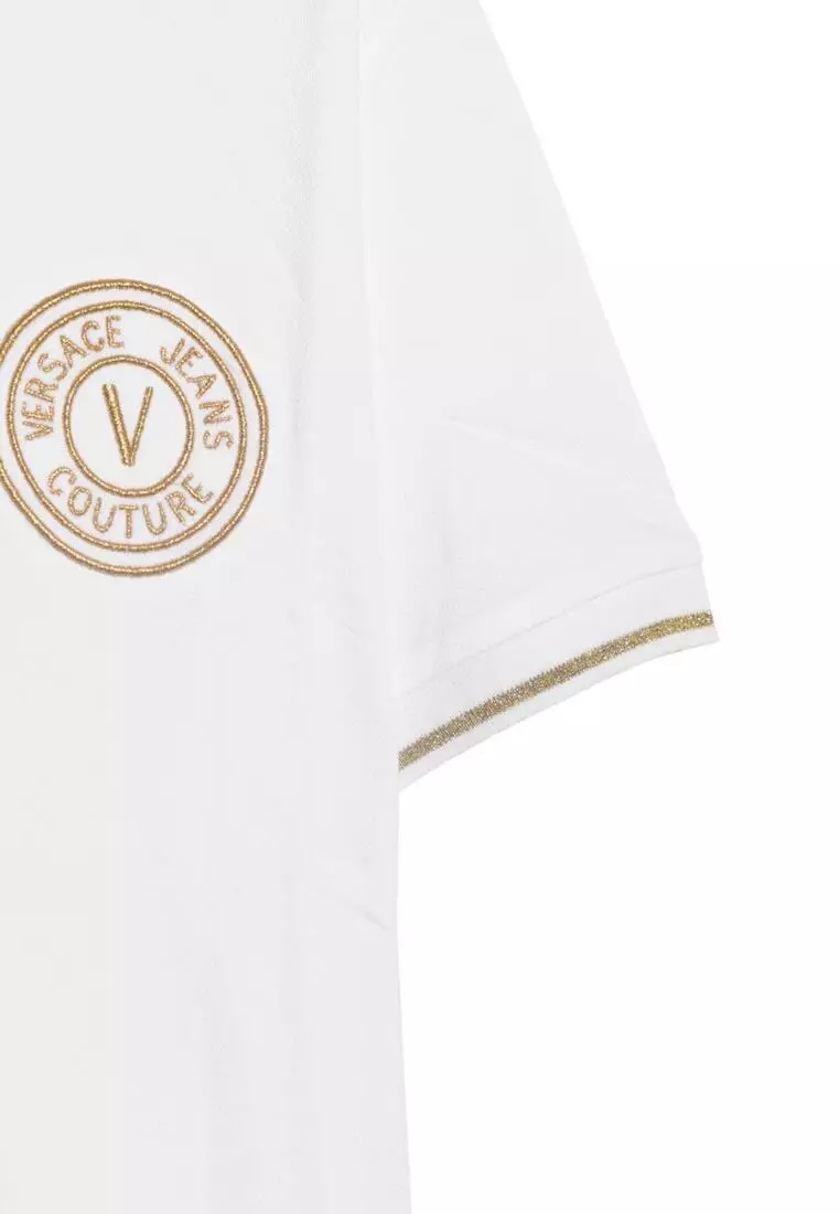 Embroidered V-Emblem Polo Shirt