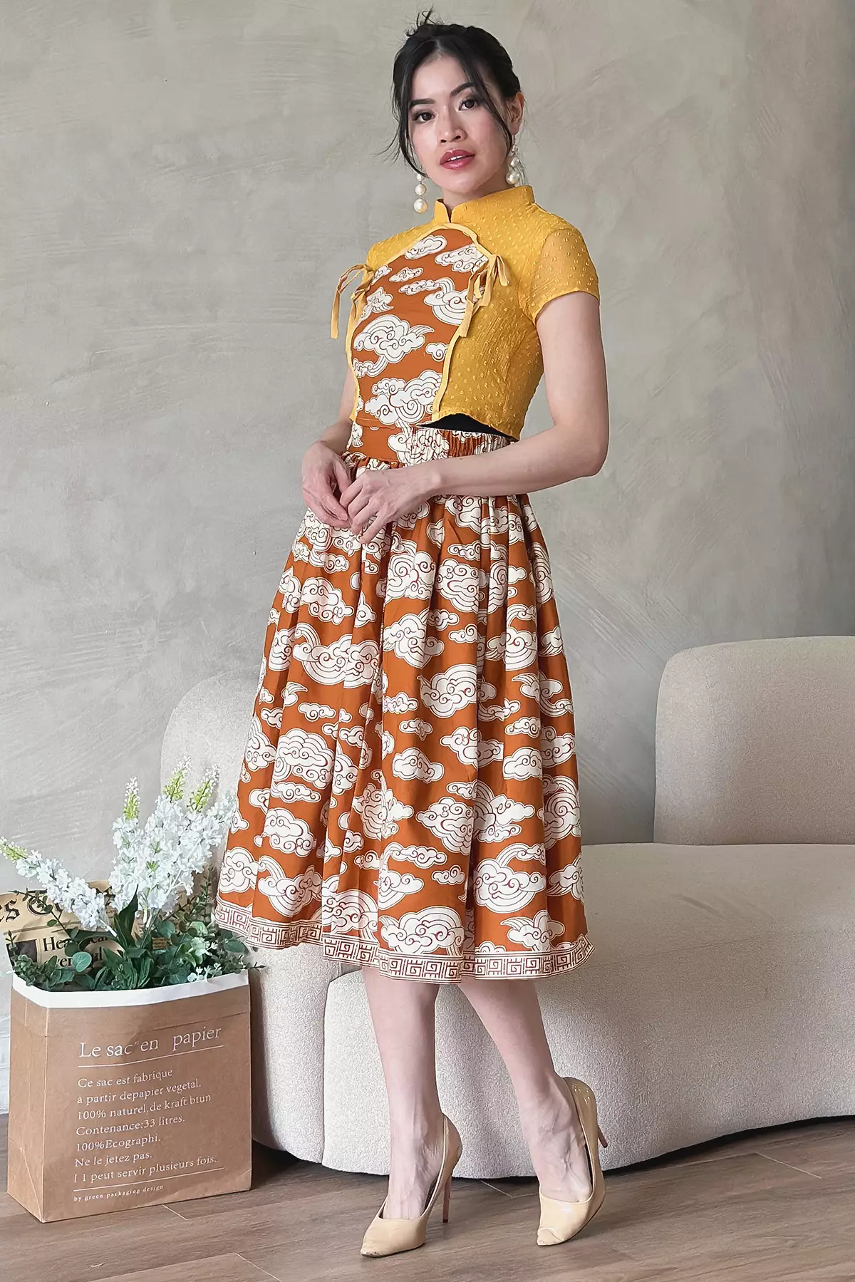 Mahadewi Megamendung Kunyit Batik Blouse