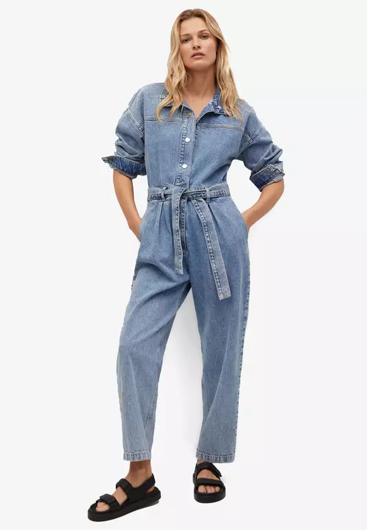 Belt Denim Jumpsuit