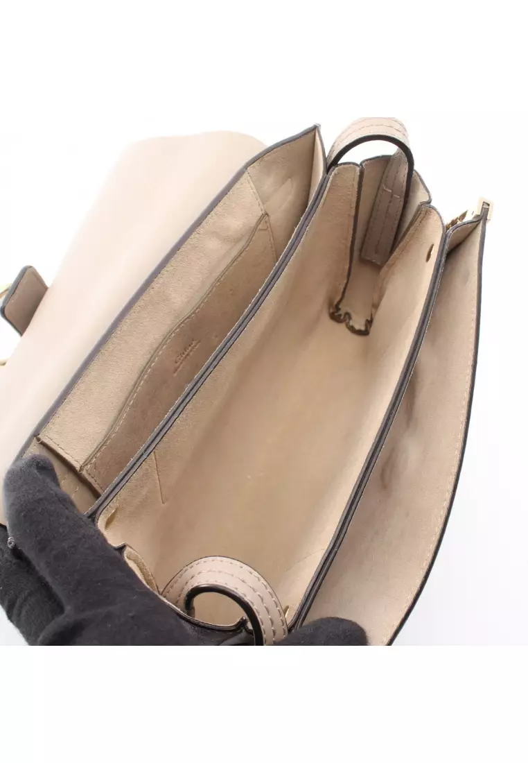 Pre-Loved Chloé Faye Shoulder bag leather suede Gray brown