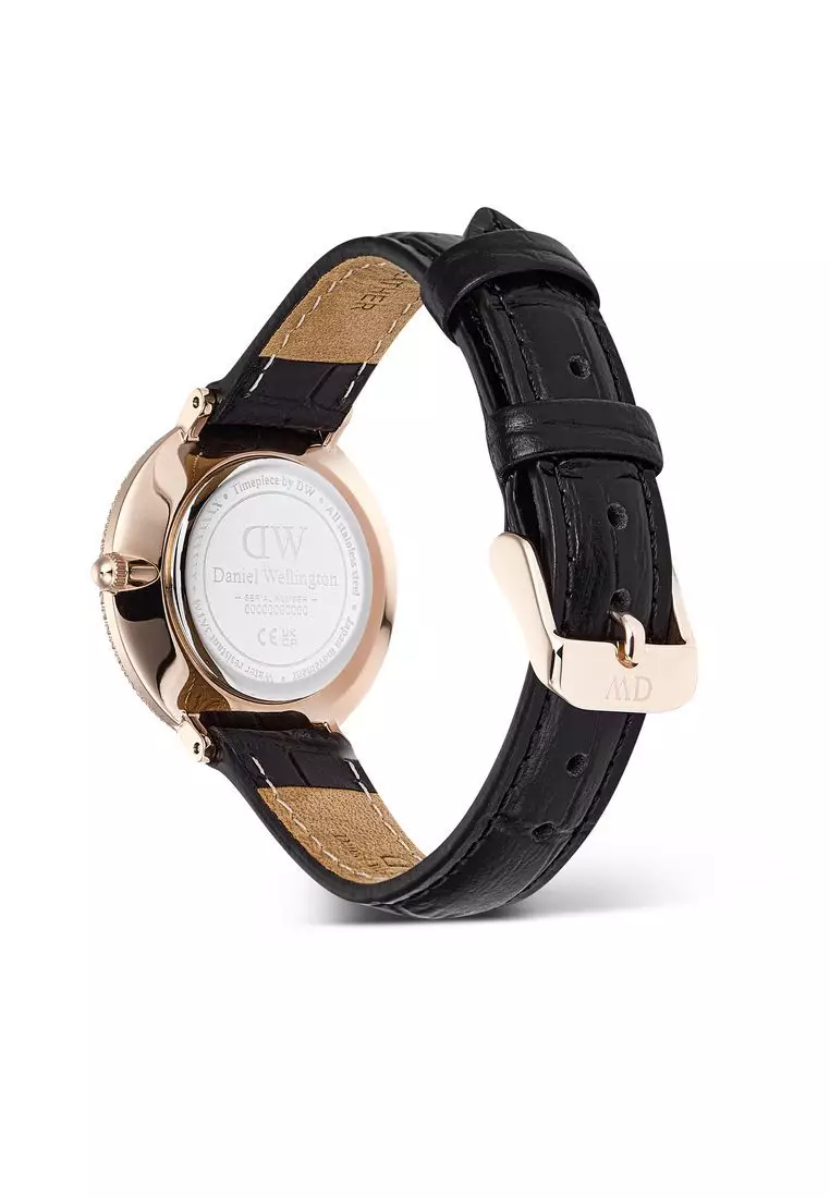 Crystalline Bezel Black Croc Rose Gold - Women Watch stainless steel watch DW Official Authentic Original jam tanggan perempuan DW jam tangan