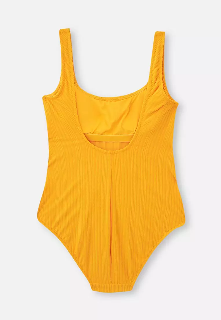 Buy DAGİ Yellow Swimsuit, U Neck, Full-Cup, Non-wired, Swimwear for ...