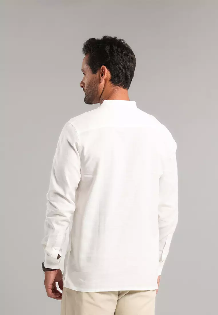 MOC Kemeja Shanghai Lengan Panjang Pria Alif - White