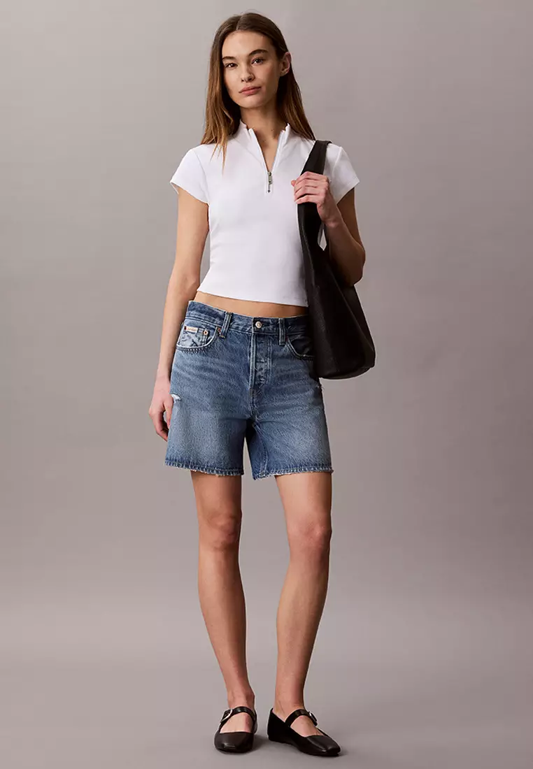 Monologo Patch Rib Zip Top - Calvin Klein Jeans