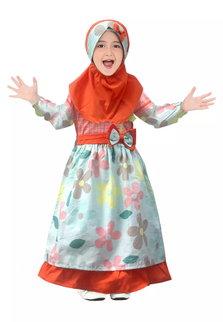 Two Mix Baju Muslim Anak - Gamis Anak Perempuan - Pakaian Muslim anak perempuan 4030