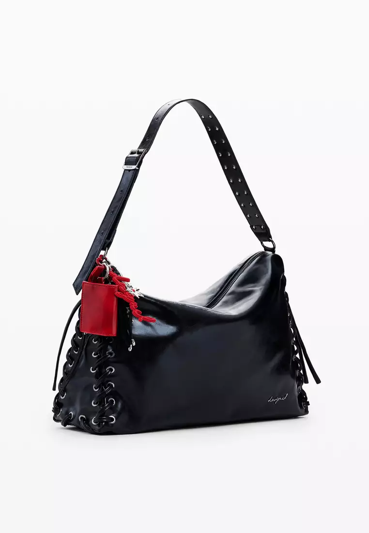 Large shiny woven bag
