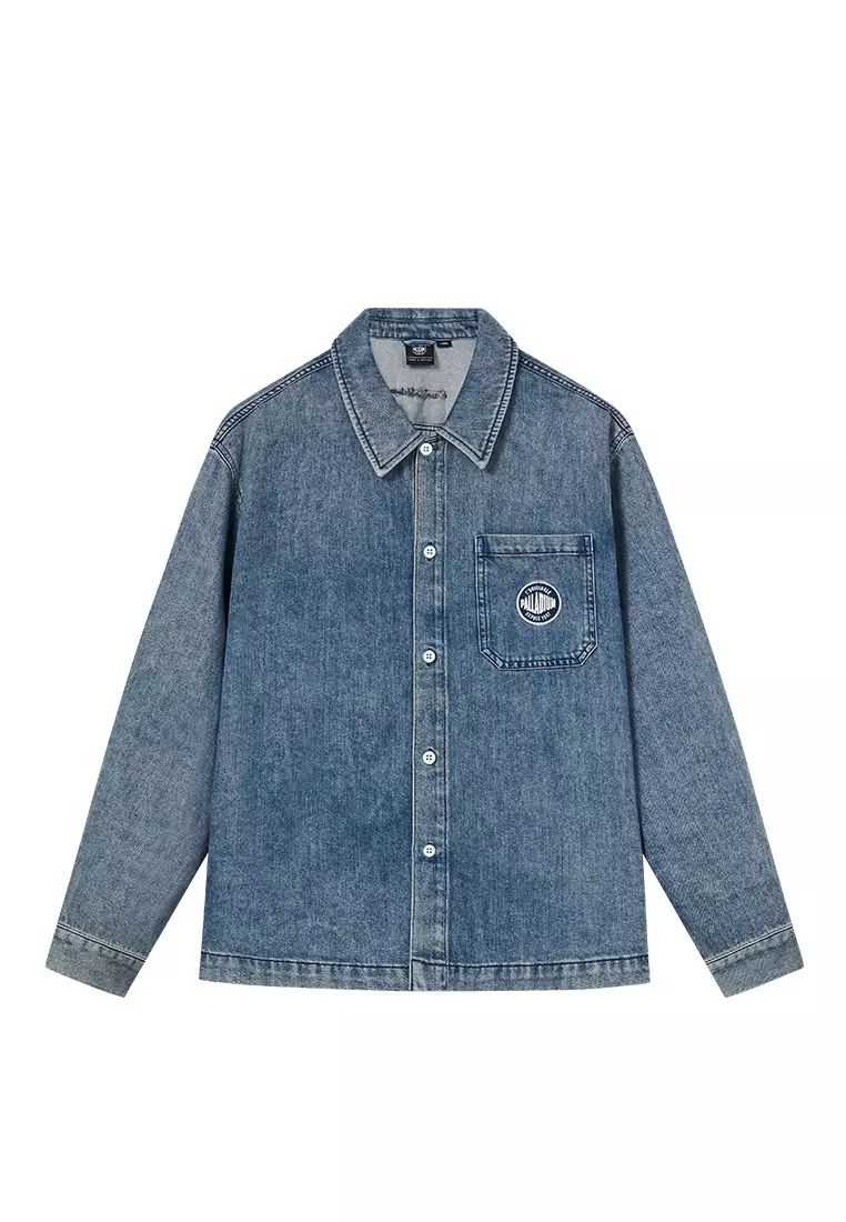 男裝 PALLADIUM LOGO 寬鬆長袖牛仔裇衫