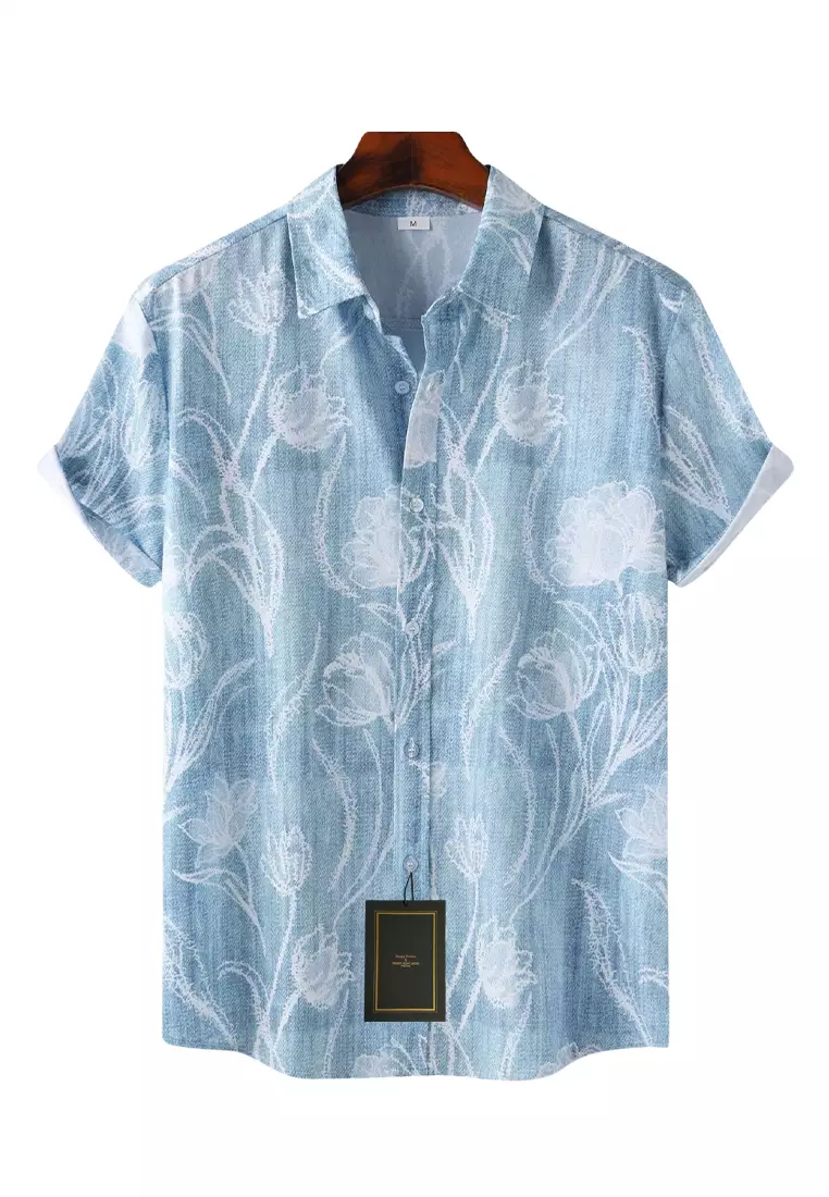 夏威夷印花短袖襯衫 YL-C307