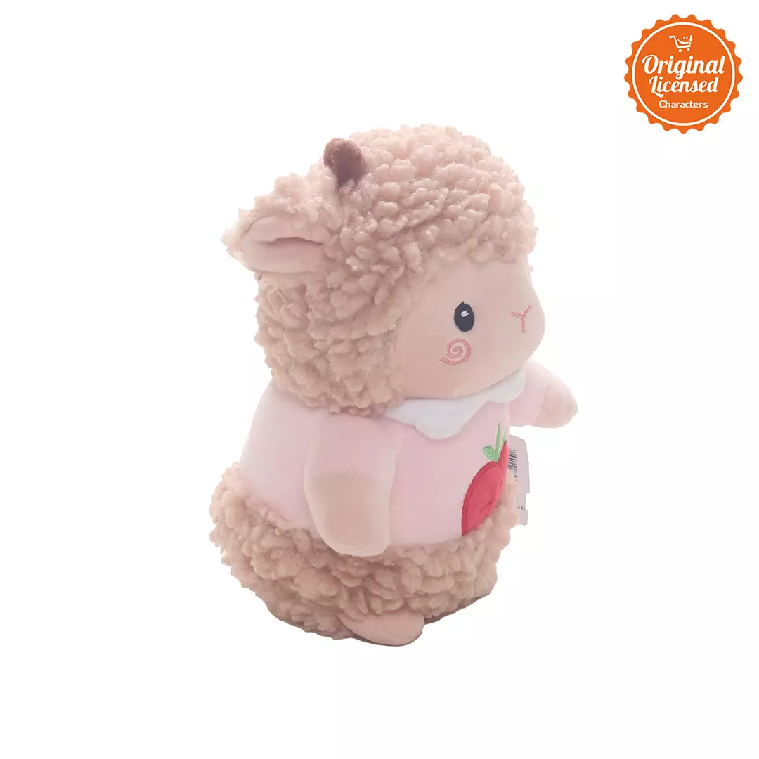 Boneka Domba Duduk Baju Apel Warna Pink 22 cm