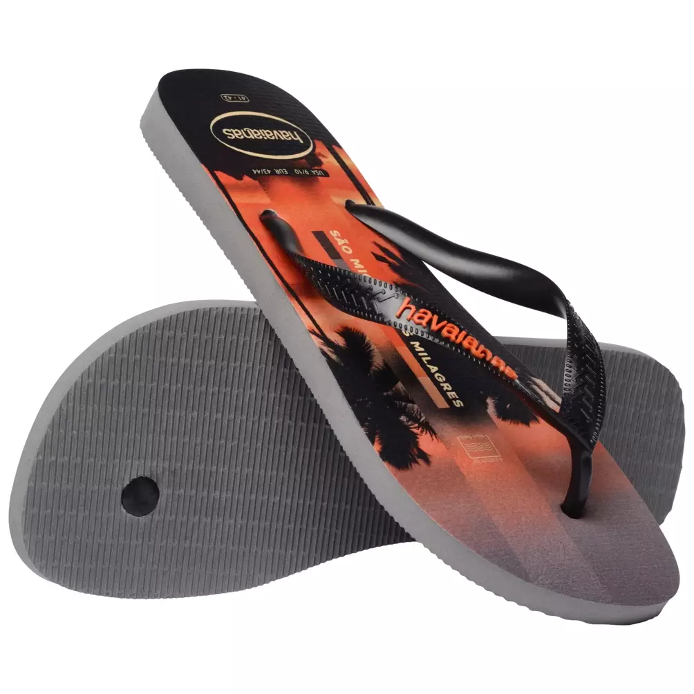 Havaianas Top Surfer I Gray Steel/Black/Sunset Orange - Sandal Pria