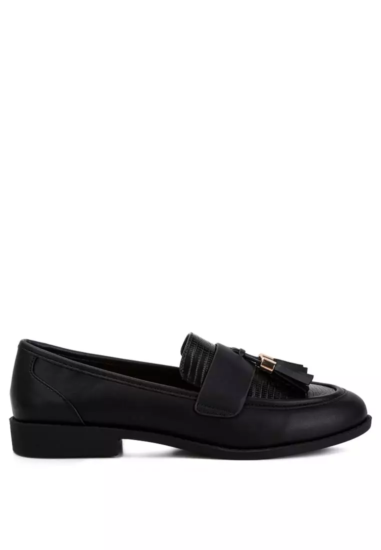 Discount on London Rag  shoes - SKU: Black Tassels Detail Loafers