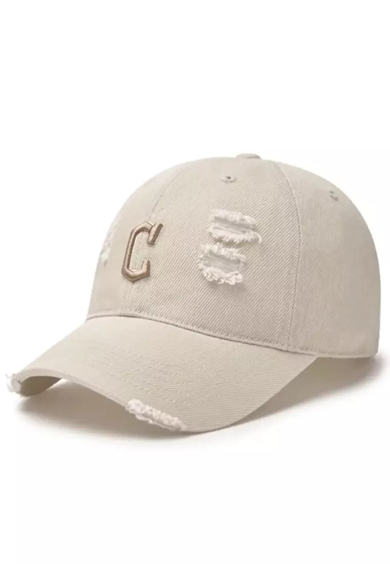 Jual MLB Korea Damage Washing Unstructured Ball Cap Beige