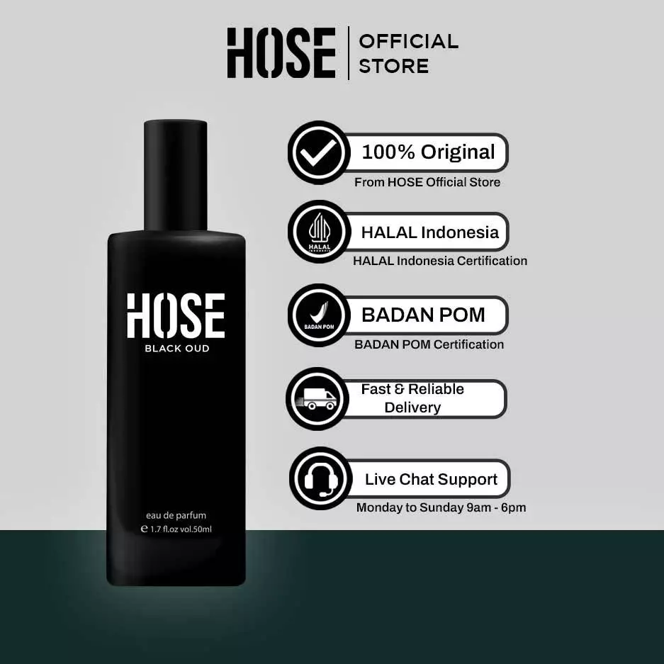 HOSE Eau De Parfum EDP Black Oud 50 ml (Official)