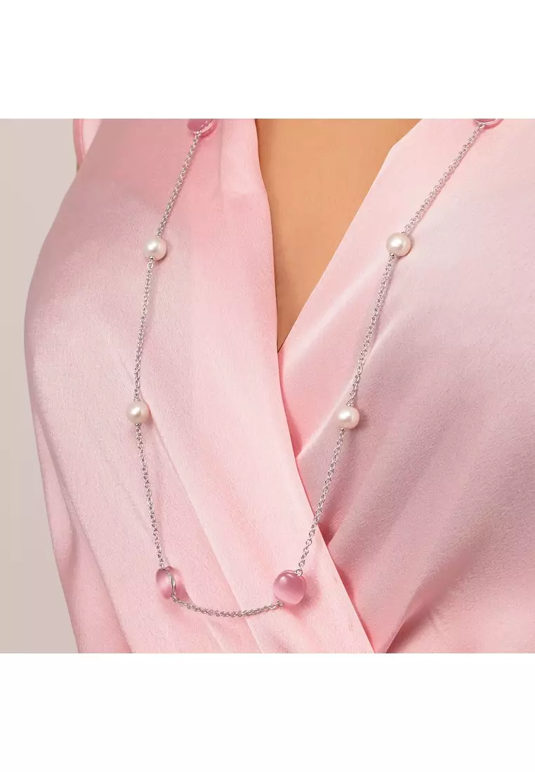 Morellato Gemma Perla Pink Pearl Silver 925% Necklace SATC01
