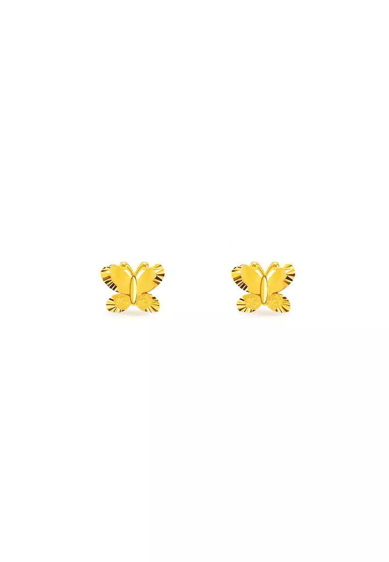 916/22K Gold Butterfly Earrings S194
