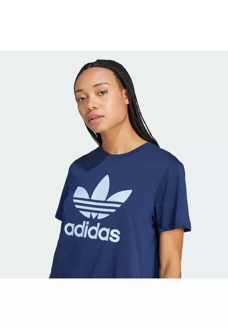 Buy ADIDAS adidas Lifestyle Adicolor Trefoil Boxy Tee Women Blue JD3144 ...