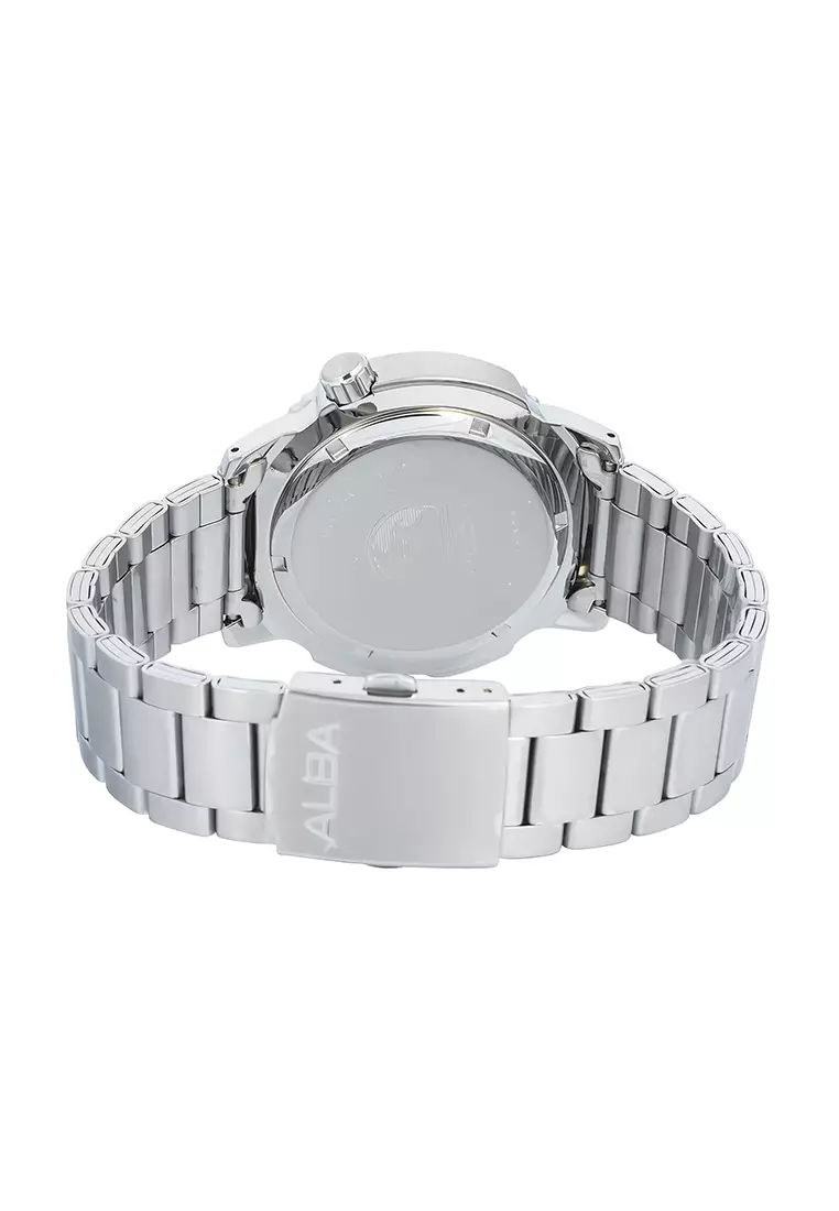 Alba Mechanical - Jam Tangan Automatic Pria - Black Gradation Dial - All Stainless Steel - AL4635X1