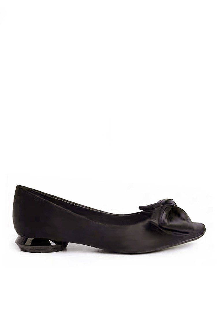 VANSA Silky Satin Bow Low Heel Shoes VSW-F731810