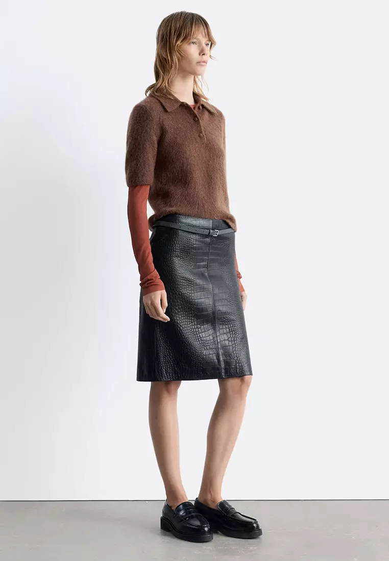Brushed Knit Polo T-Shirt