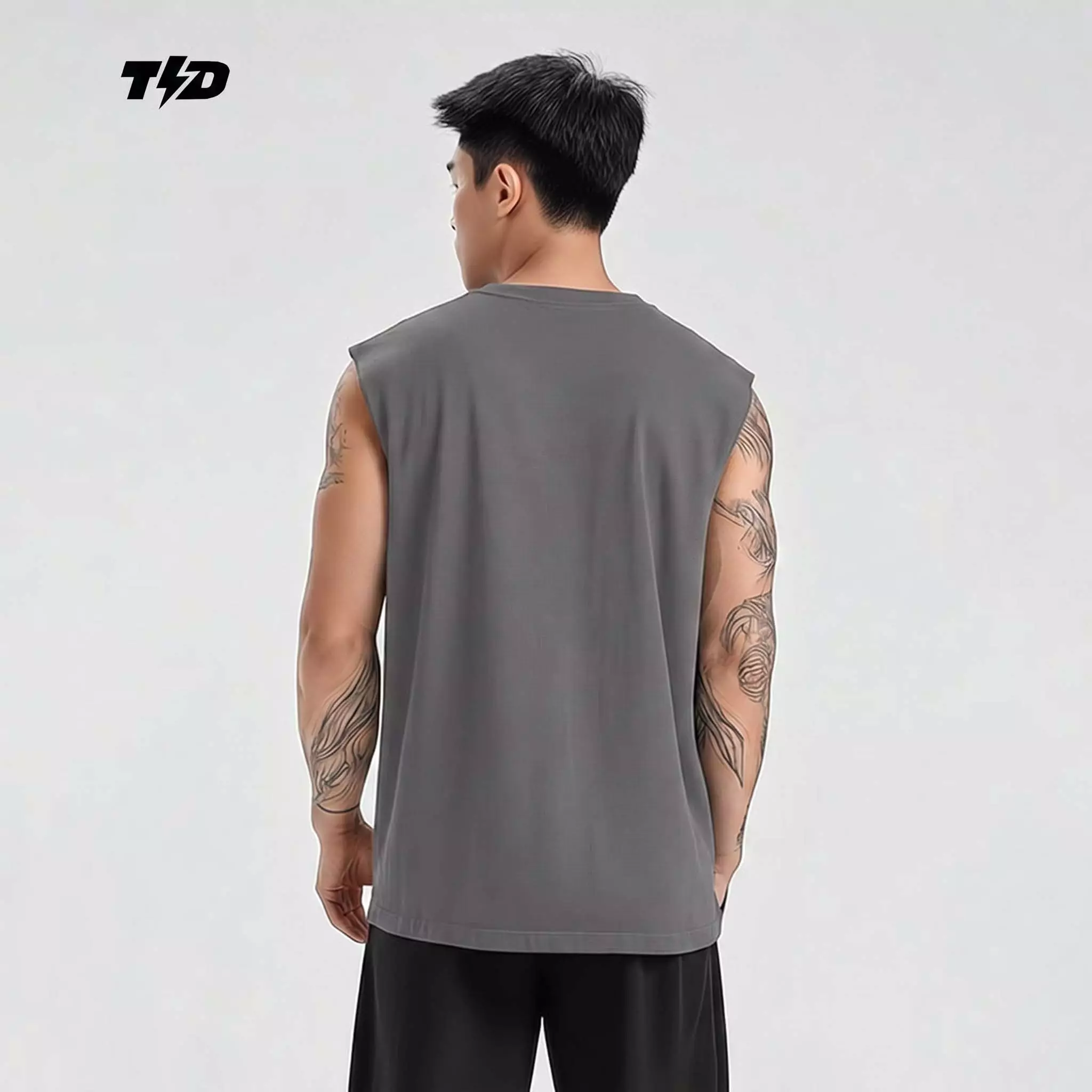 TDACTIVE Kaos Lari Kalcer Kutung Cloud Cotton 24s polos abu MSB68