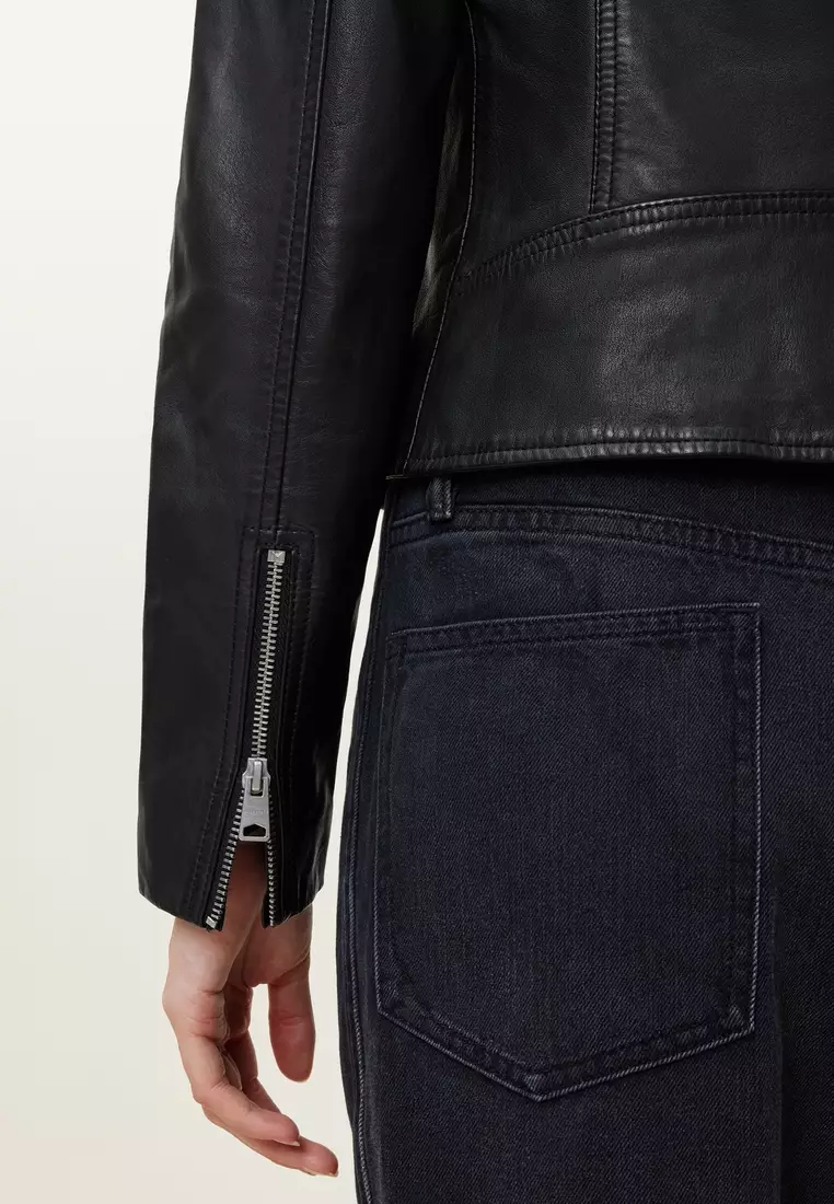 Allsaints Vela Slim Vela Leather Jacket All Saints Vela Slim Fit