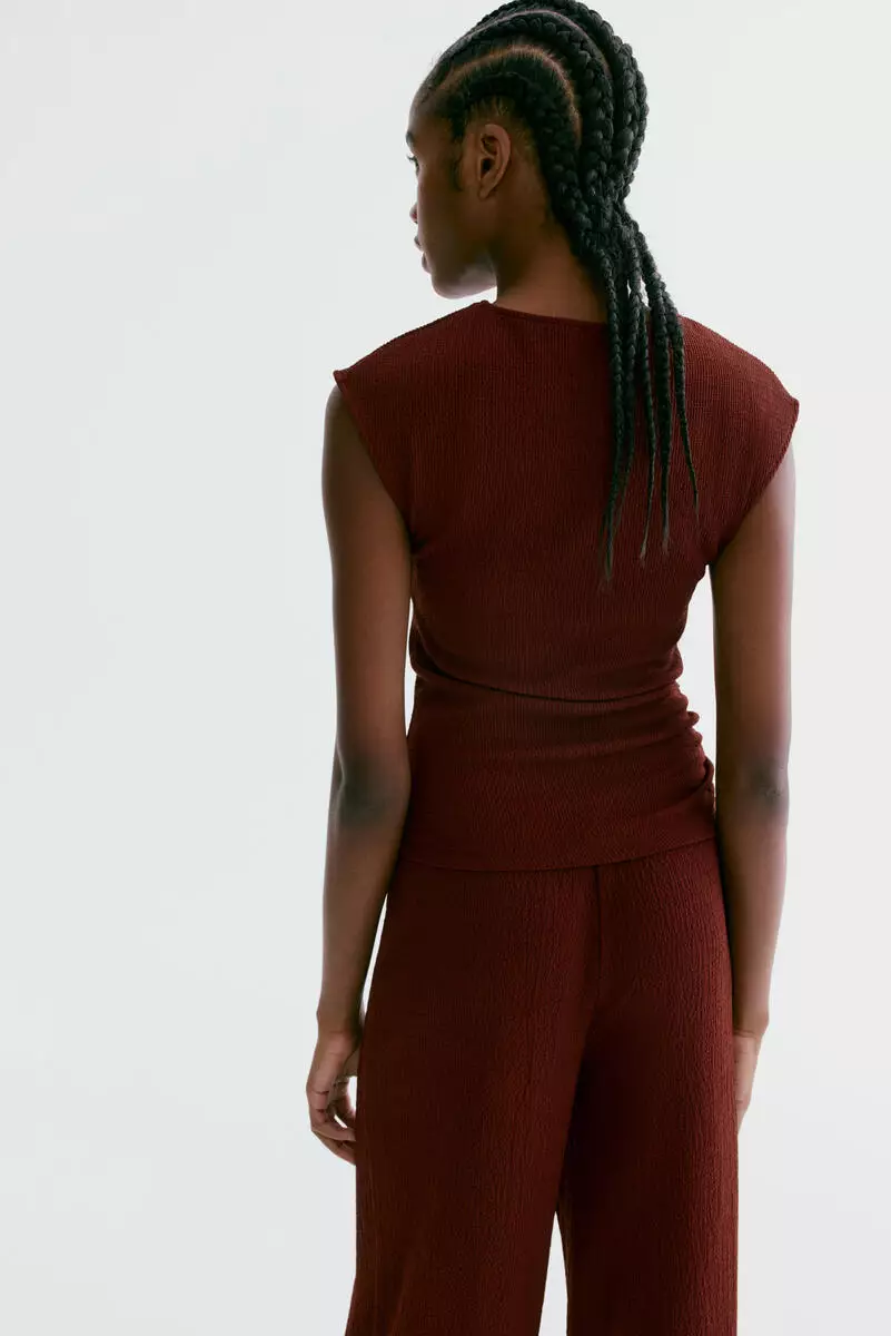 Textured jersey top