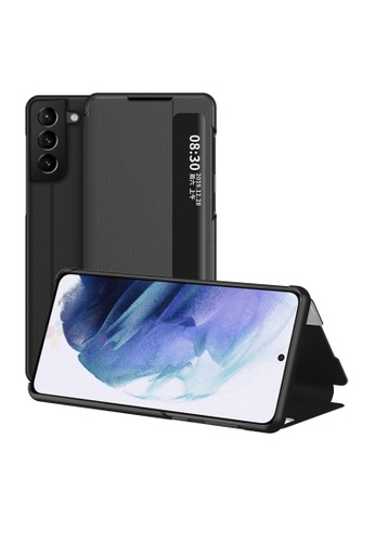 MobileHub black Samsung S22 Smart View Flip Cover Case (Black) Auto Sleep / Wake Function 15979ESB0EE9CAGS_1