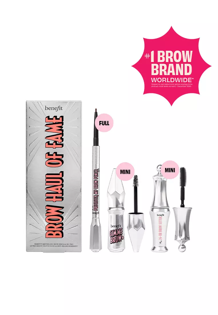 NEW! Benefit - Brow Haul of Fame Shade 3 - Precisely, My Brow Pencil Full-Size, Gimme Brow+ Mini, 24-HR Brow Setter Mini