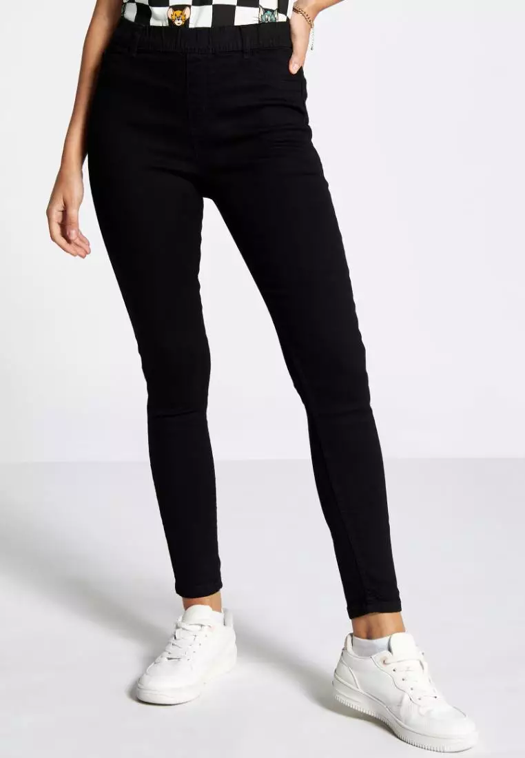 Buy Max Fashion Max Fashion Full Length High-Rise Skinny Jeggings With Elasticised  Waistband Online