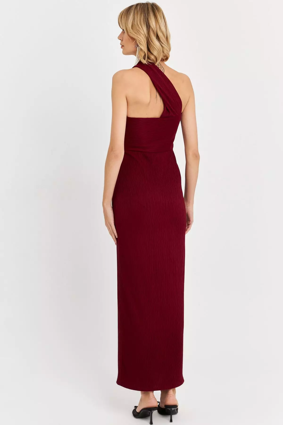 Asymmetrical Neck Maxi Dress