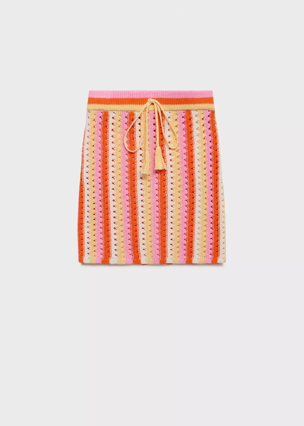 Rok crochet garis-garis dwi warna