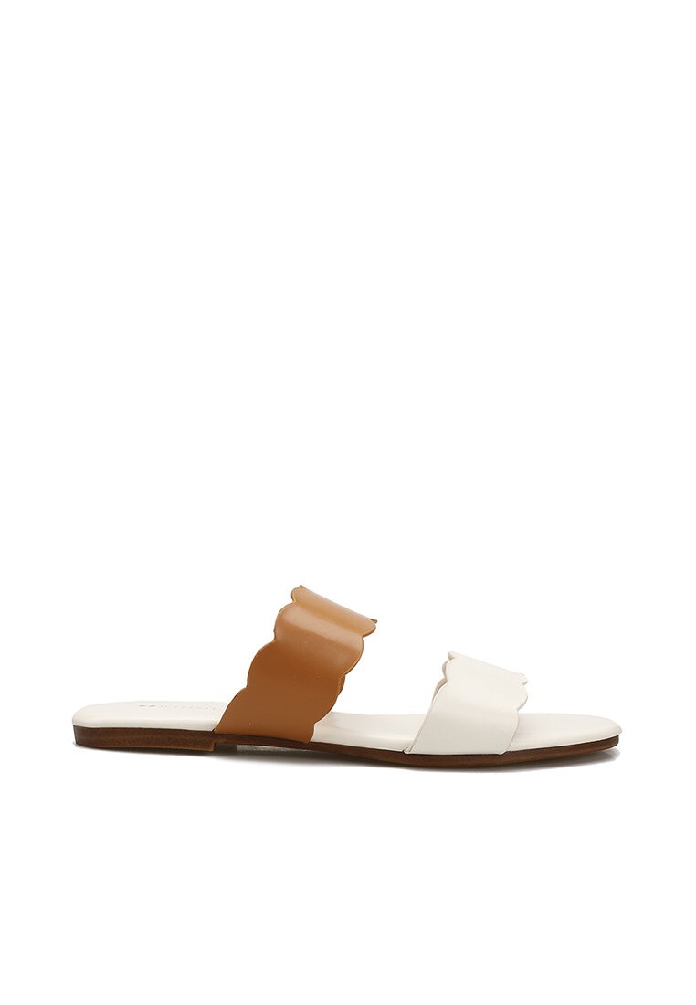Letty Scallop Strap Flat Sandals