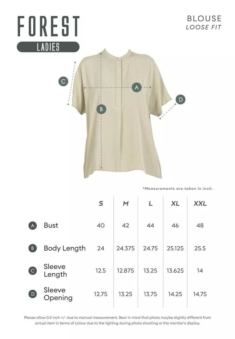 Forest Ladies Rayon Lyocell Band Collar Plain Blouse Women Short Sleeve Blouse - 822415-42LtGreen