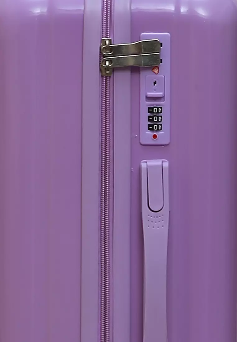 Carlton Koper Size 20inch Diamond Zipper 3 Number Combination Suitcase Unisex Material Fiber ORIGINAL - Lilac
